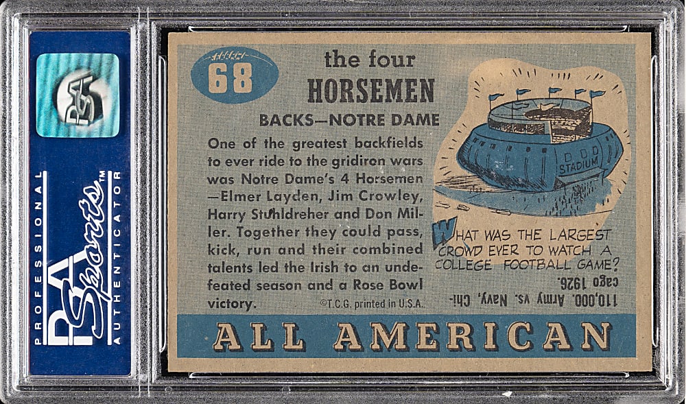 1955 Topps All-American Football #68 The Four Horsemen PSA NM-MT 8
