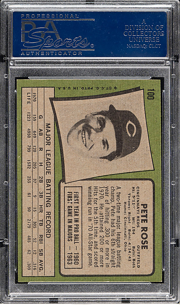 1971 Topps #100 Pete Rose PSA NM-MT 8