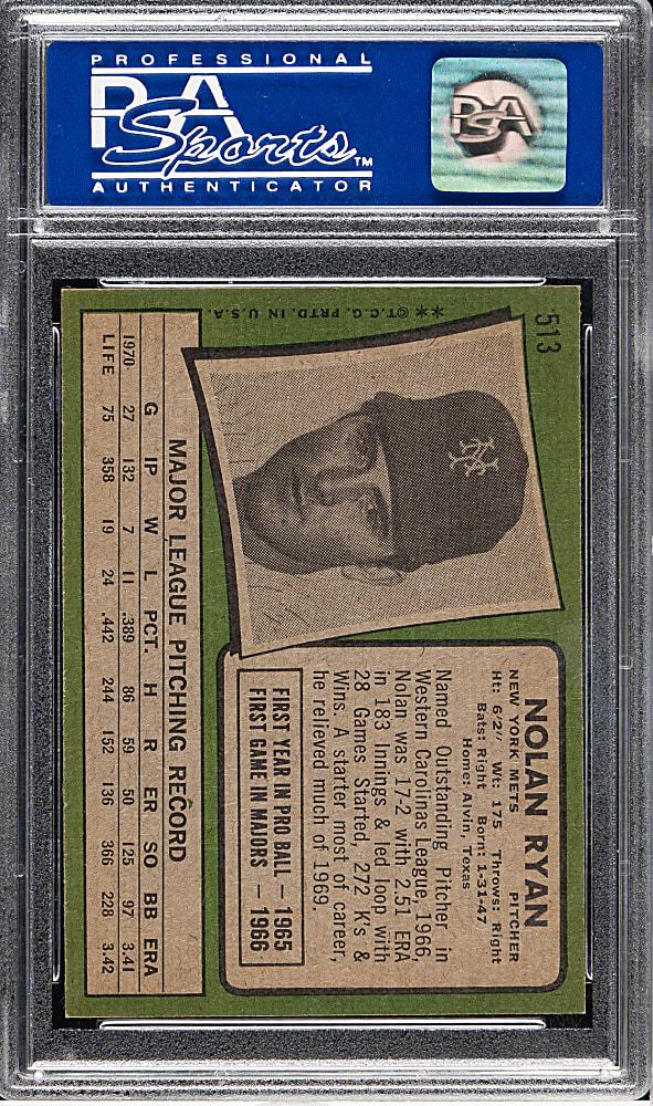 1971 Topps #513 Nolan Ryan PSA NM-MT 8