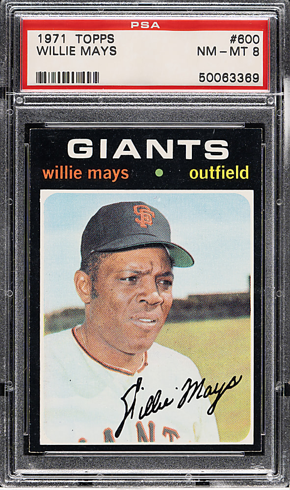 1971 Topps #600 Willie Mays PSA NM-MT 8