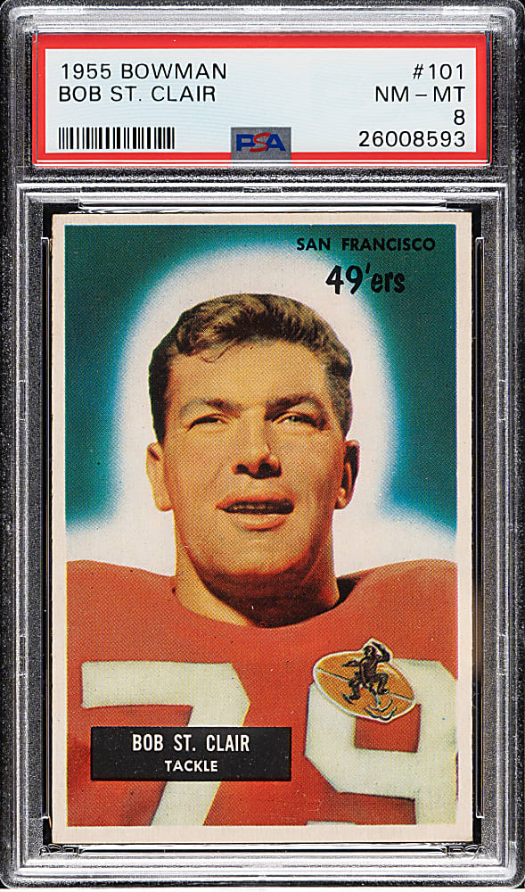 1955 Bowman Football #101 Bob St. Clair Rookie PSA NM-MT 8