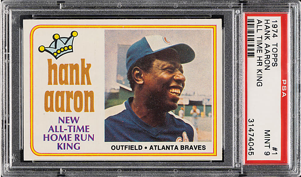 1974 Topps #1 Hank Aaron All-Time Home Run King PSA MINT 9