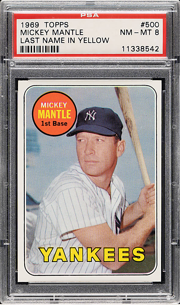 1969 Topps #500 Mickey Mantle PSA NM-MT 8