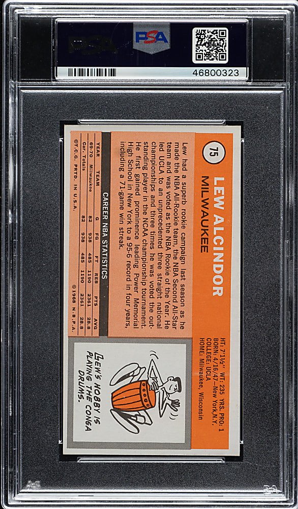 1970-1971 Topps Basketball #75 Lew Alcindor PSA NM-MT 8