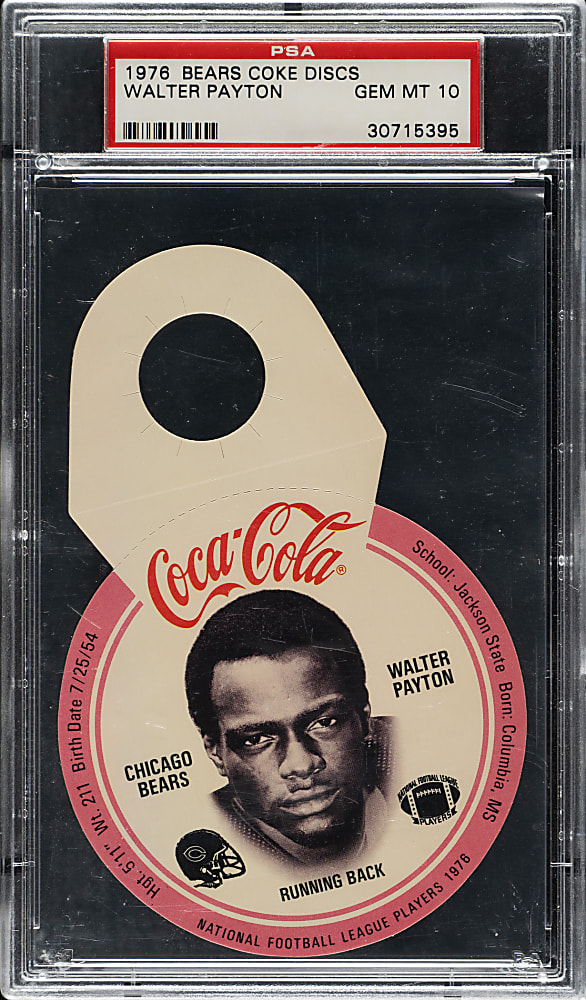 1976 Coca-Cola Discs Football Walter Payton Rookie PSA GEM MINT 10