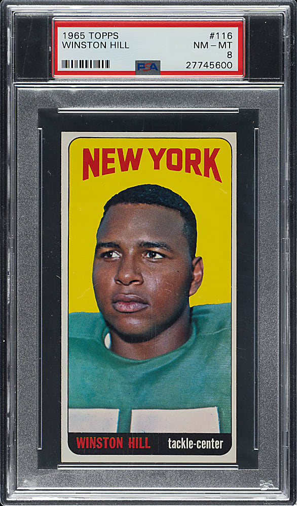 1965 Topps Football #116 Winston Hill Rookie PSA NM-MT 8