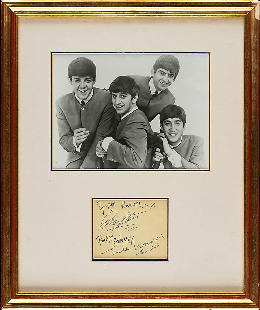 Circa 1963 The Beatles Signed Album Page in Framed Display - JSA