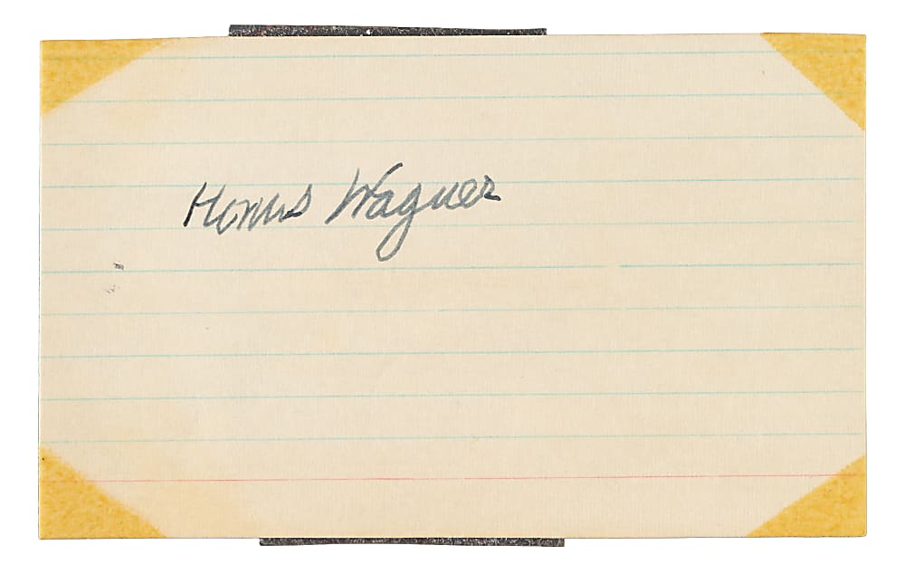 Honus Wagner Signed Index Card - JSA