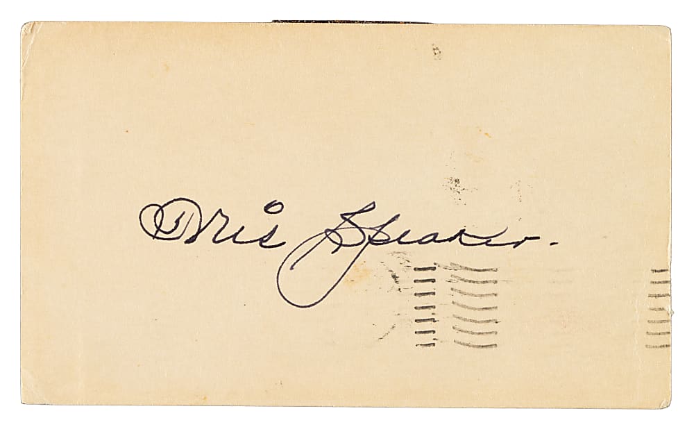 1956 Tris Speaker Signed Government Postcard - JSA