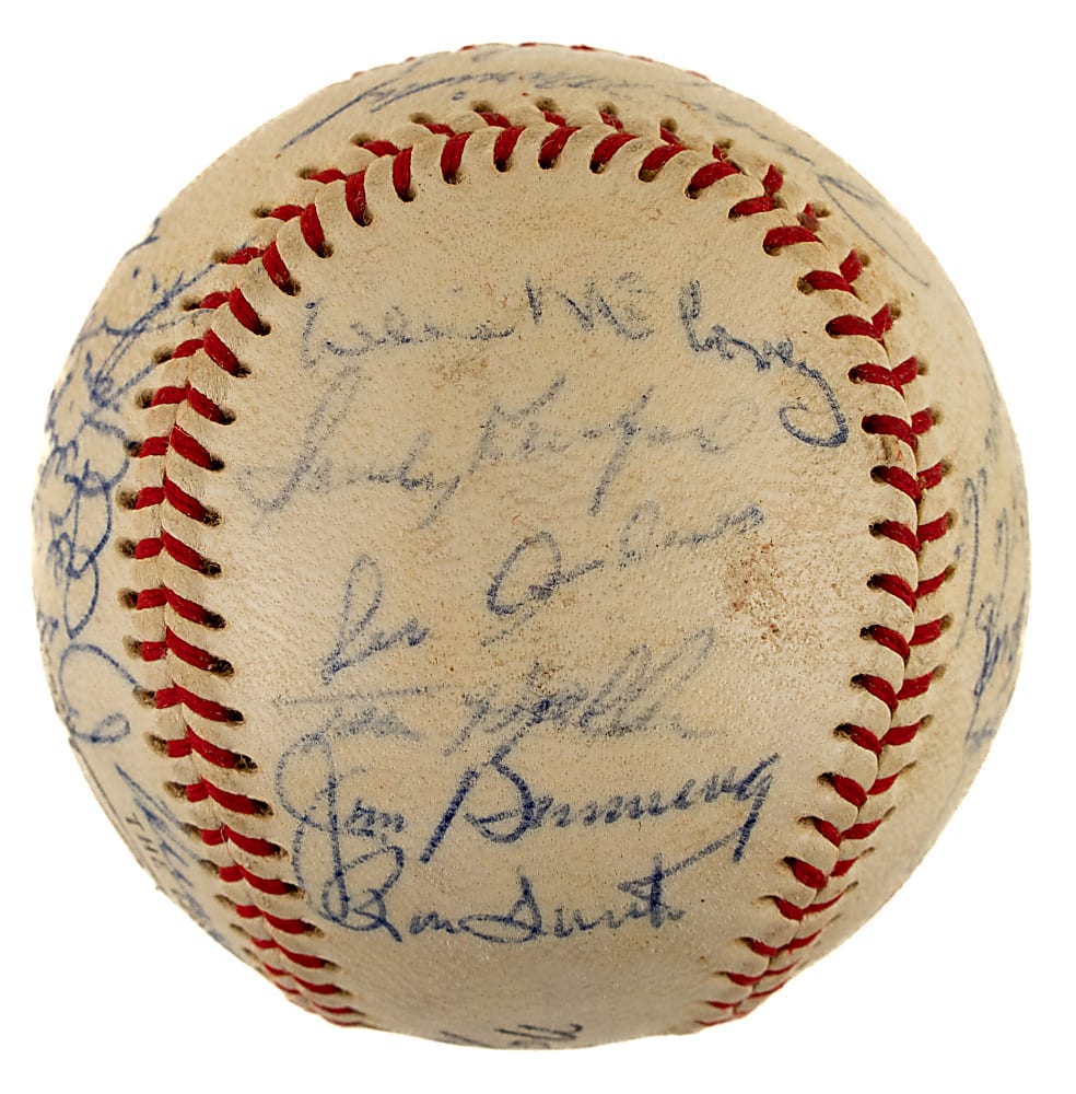1966 National League All-Star Team-Signed Baseball with Clemente, Koufax, and Aaron - JSA