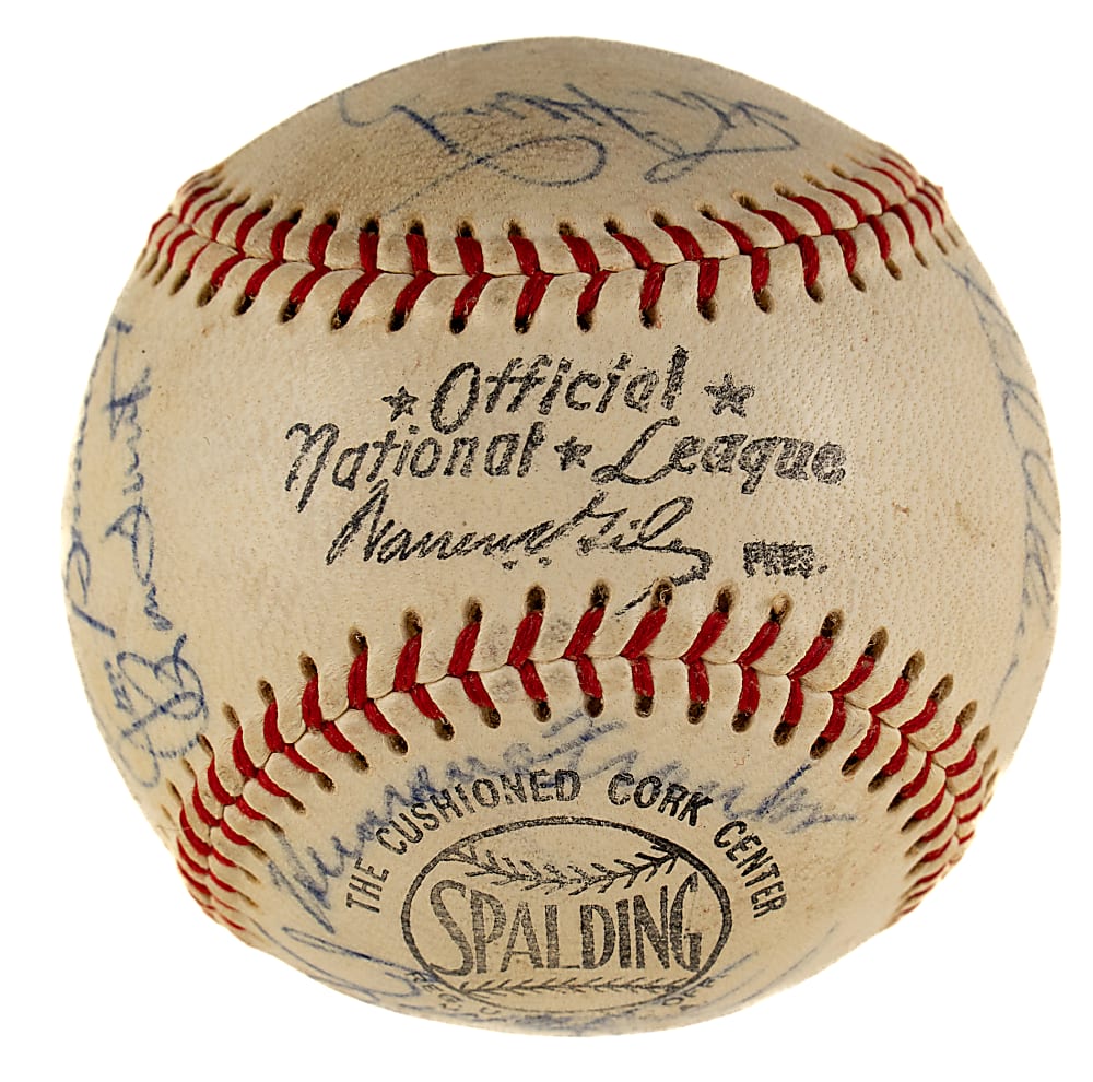 1966 National League All-Star Team-Signed Baseball with Clemente, Koufax, and Aaron - JSA