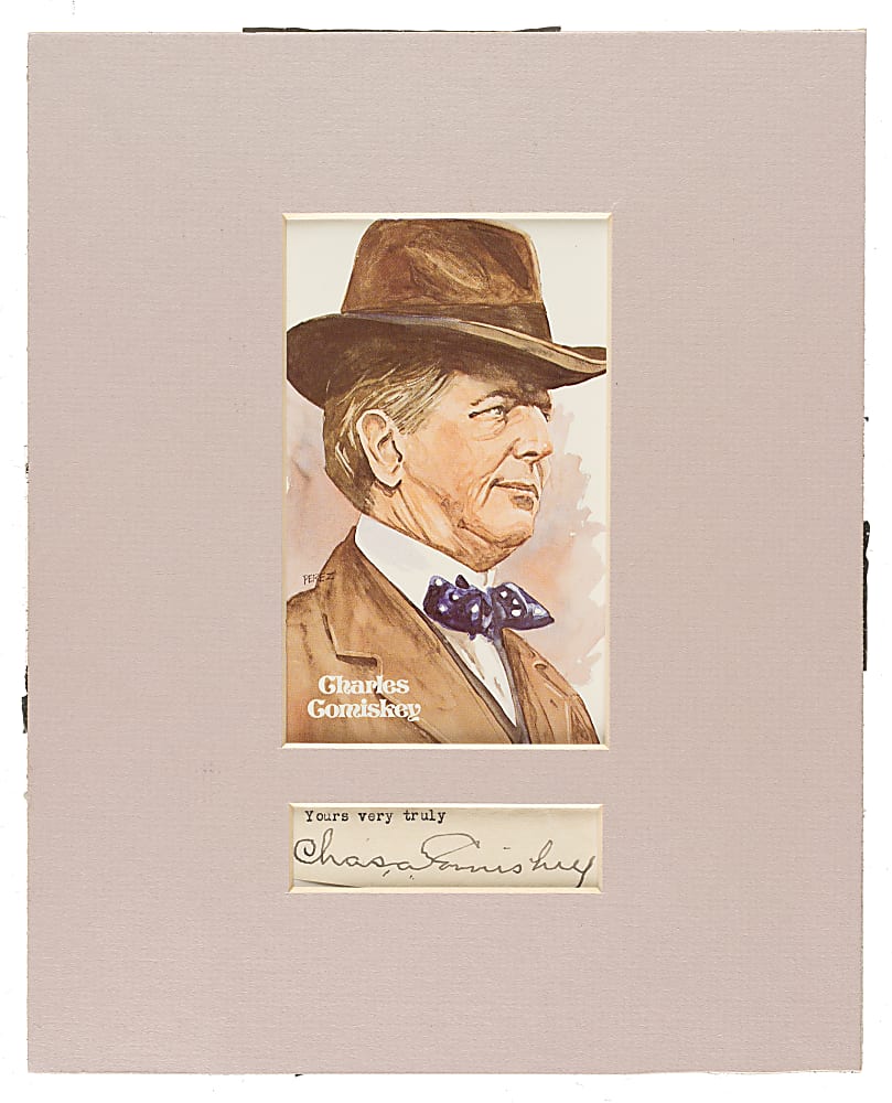 Charles Comiskey Cut Signature in Matted Display - JSA