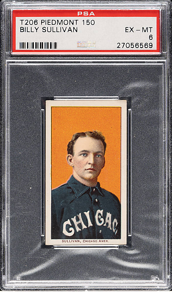 1909-1911 T206 White Border Billy Sullivan PSA EX-MT 6
