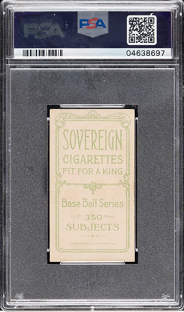 1909-1911 T206 White Border Harry McIntyre Brooklyn & Chicago PSA EX-MT 6 - Sovereign 350 Back