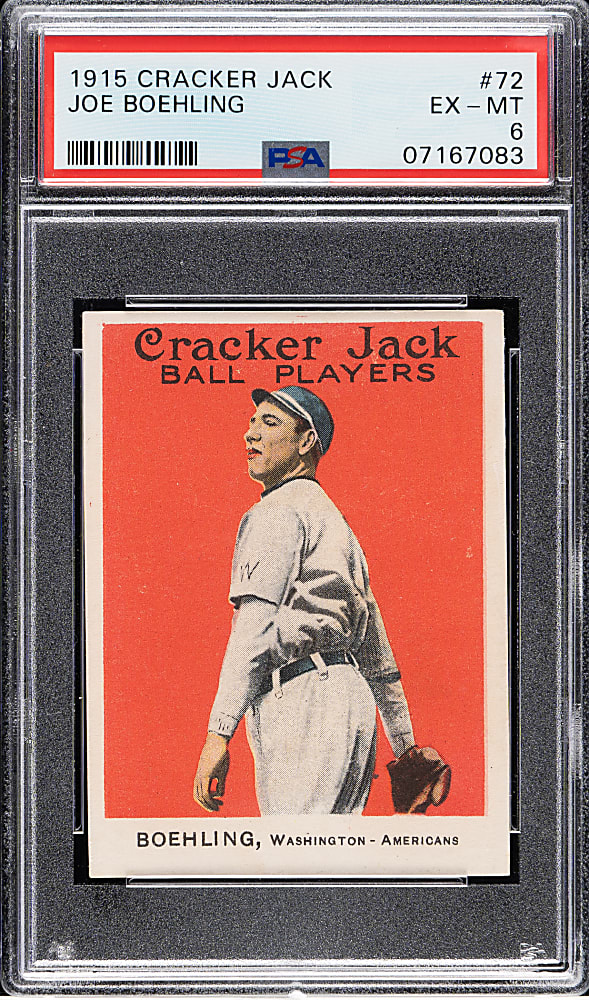 1915 E145 Cracker Jack #72 Joseph Boehling PSA EX-MT 6