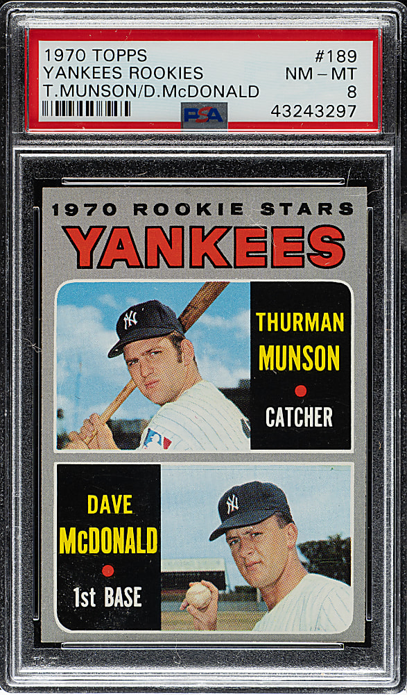 1970 Topps #189 Thurman Munson Rookie PSA NM-MT 8