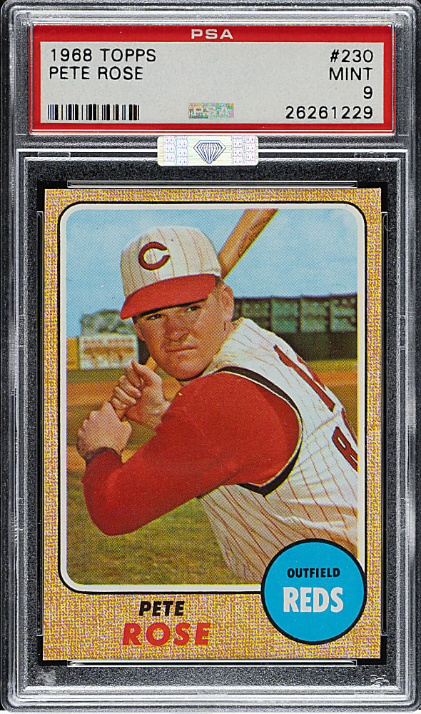 1968 Topps #230 Pete Rose PSA MINT 9 (MBA Silver Diamond)