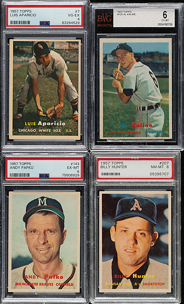 1957 Topps PSA- and BVG-Graded Collection (59) Including Al Kaline and Luis Aparicio