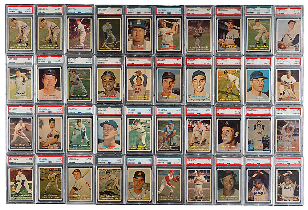 1957 Topps PSA- and BVG-Graded Collection (59) Including Al Kaline and Luis Aparicio