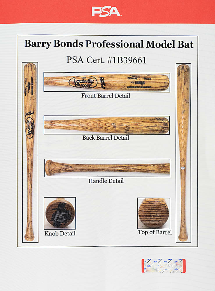 1988-1989 Barry Bonds Pittsburgh Pirates Professional Model Bat PSA/DNA GU 8