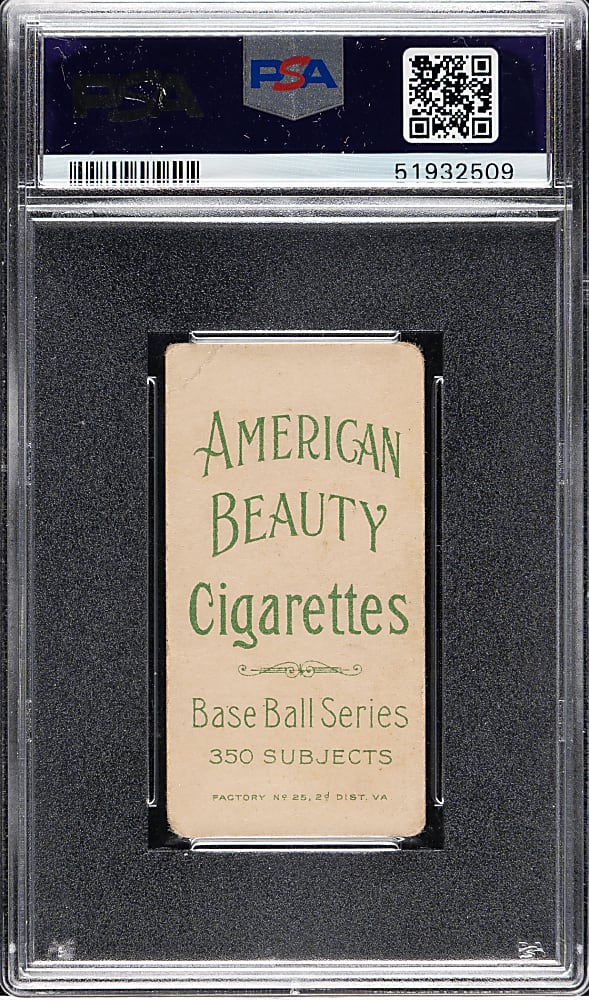1909-1911 T206 White Border Joe Lake St. Louis, No Ball in Hand PSA FAIR 1.5 - American Beauty 350 Back