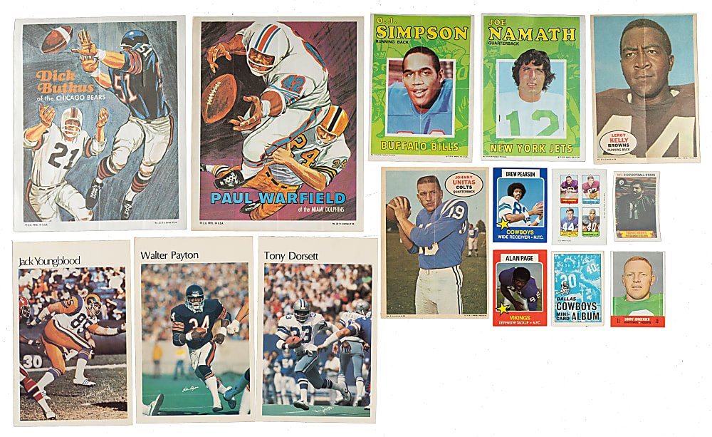 1968 to 1974 Topps Football Insert and Oddball Collection (673) Including Complete and Near-Complete Sets