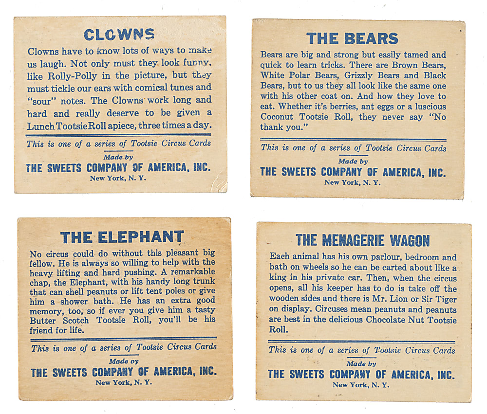 1933 R152 Sweets Company of America "Tootsie Circus" Complete Set (25)