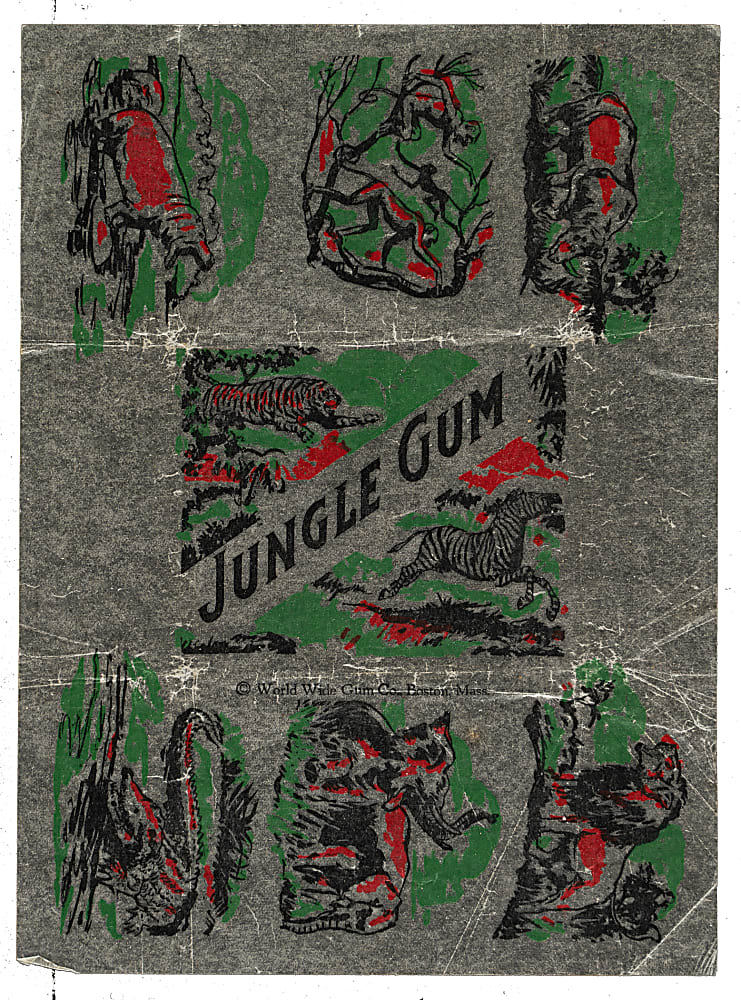 Circa 1934 R78 World Wide Gum (Canadian Goudey) "Jungle Gum" Complete Set (48) Plus Wrapper