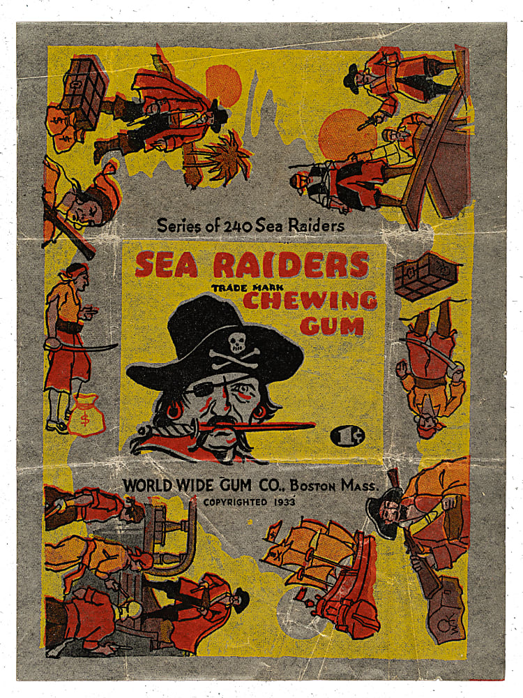 1933 R124 World Wide Gum (Canadian Goudey) "Sea Raiders" Complete Low-Number Set (24) Plus Wrapper and Five High-Numbers