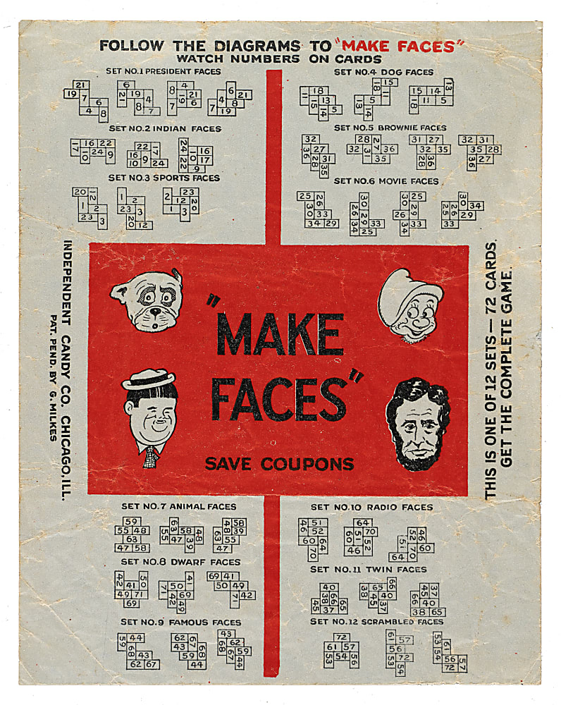 Rare 1930s R87 George Milkes - Independent Candy Company "Make Faces" Wrapper
