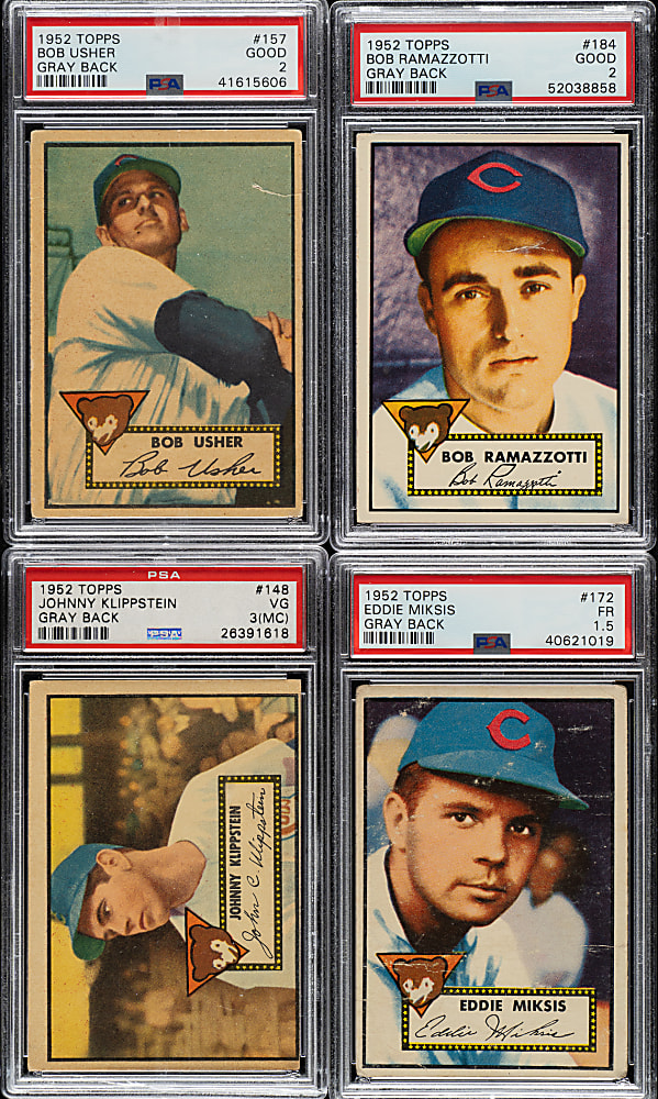 1952 Topps "Canadian" Gray Back Chicago Cubs PSA-Graded Complete Team Set (7)