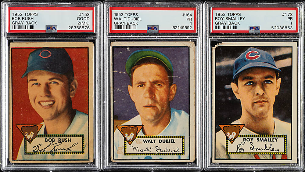 1952 Topps "Canadian" Gray Back Chicago Cubs PSA-Graded Complete Team Set (7)