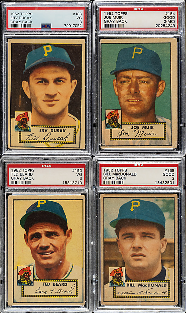 1952 Topps "Canadian" Gray Back Pittsburgh Pirates PSA-Graded Complete Team Set (7)
