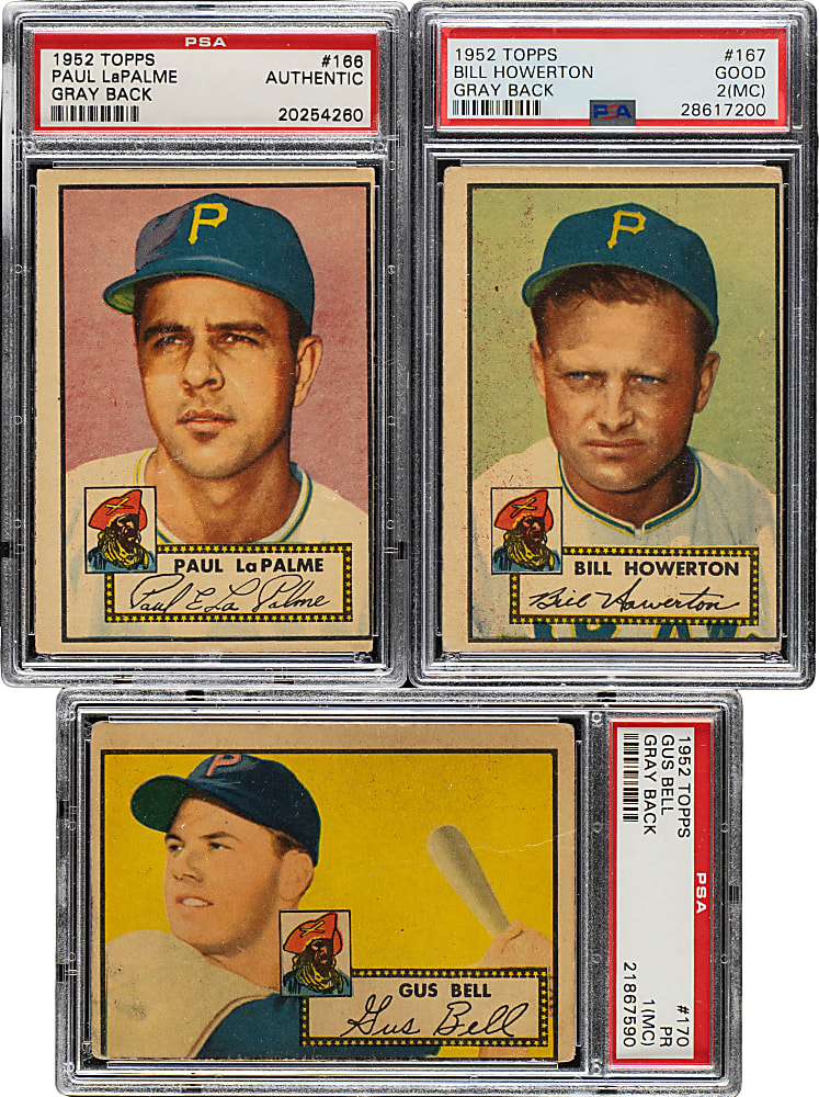 1952 Topps "Canadian" Gray Back Pittsburgh Pirates PSA-Graded Complete Team Set (7)