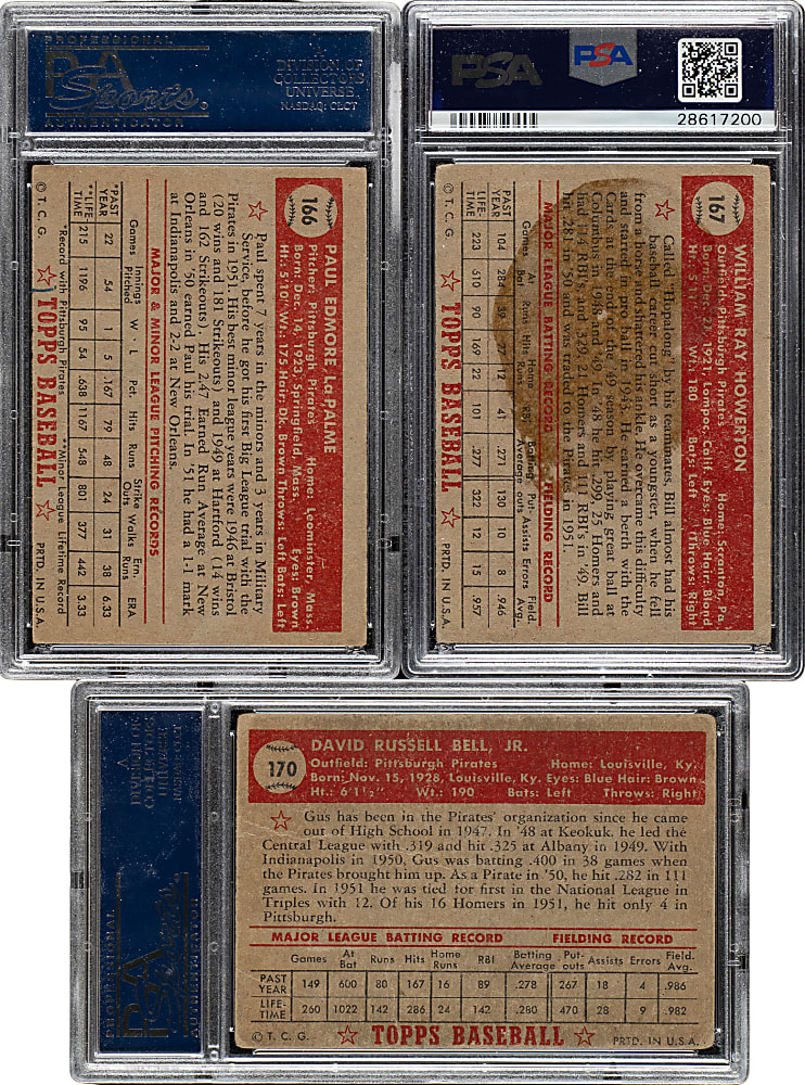 1952 Topps "Canadian" Gray Back Pittsburgh Pirates PSA-Graded Complete Team Set (7)