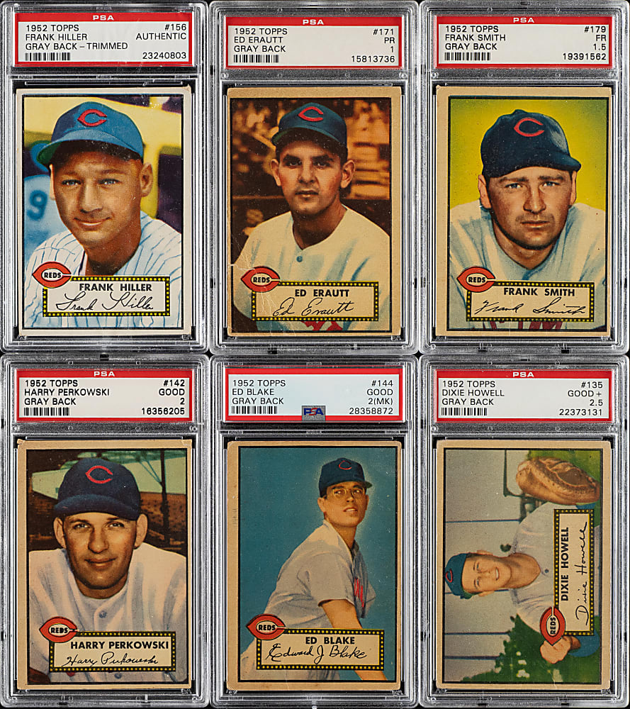 1952 Topps "Canadian" Gray Back Cincinnati Reds PSA-Graded Complete Team Set (10)