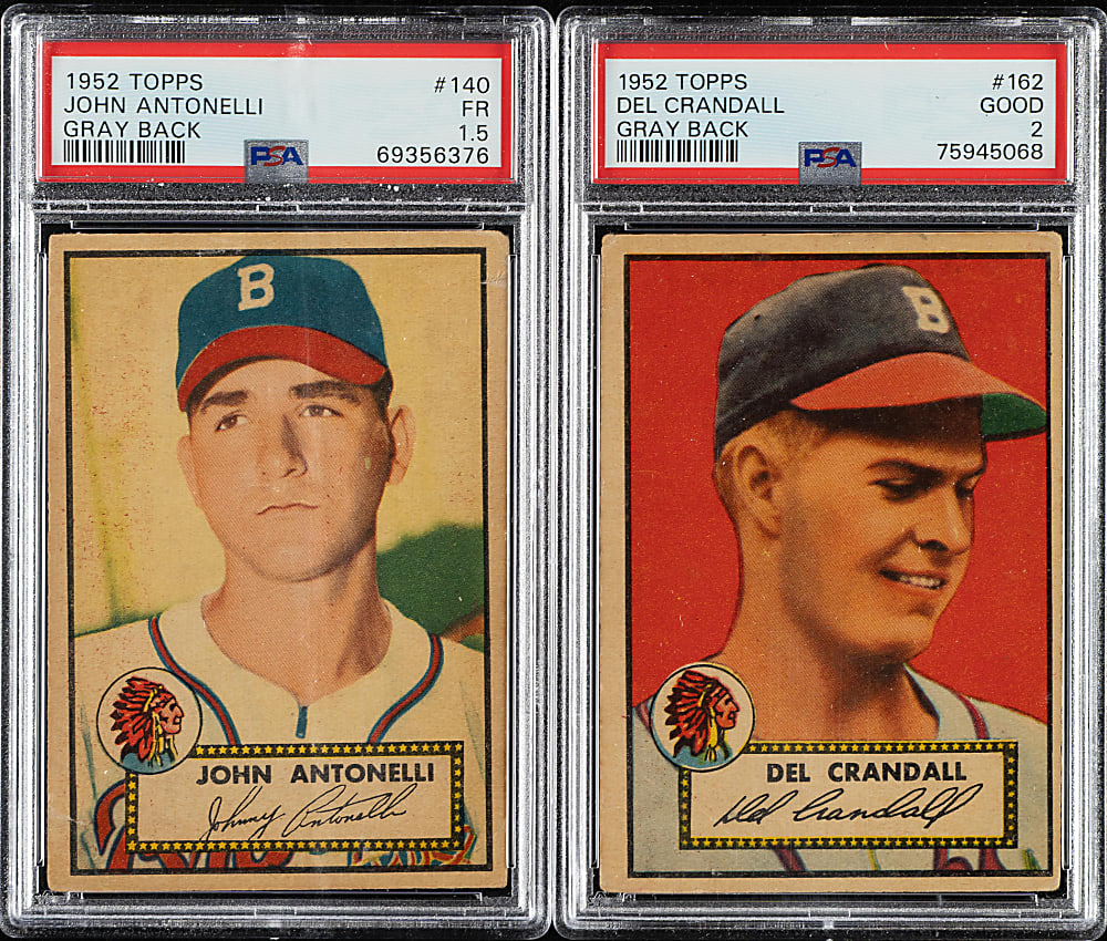 1952 Topps "Canadian" Gray Back Boston Braves PSA-Graded Complete Team Set (2)