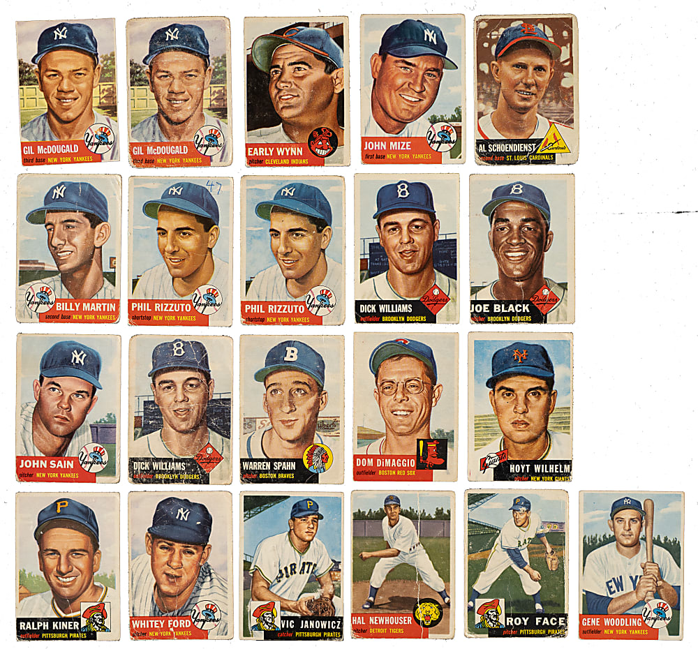 1953 Topps Collection (169) with 16 Hall of Famers Including Satchel Paige and Yogi Berra