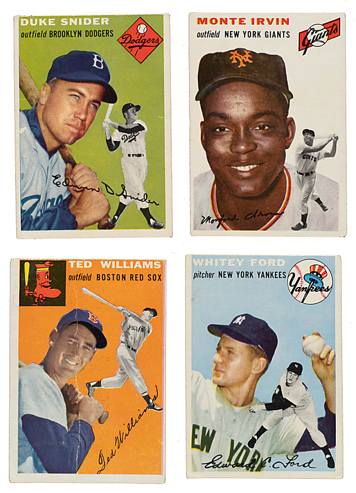 1954 Topps Collection (230) with 17 Hall of Famers Including Williams, Berra, and Lasorda Rookie