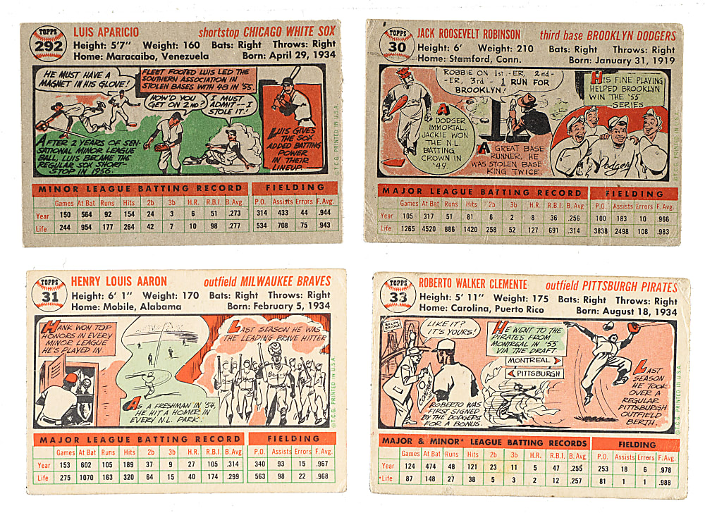 1956 Topps Near-Complete Set (316/340) Plus 135 Duplicates with 50 Hall of Famers Including Aaron, Mays, Koufax, and Two Robinsons