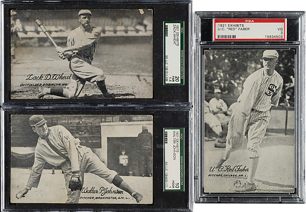 1921 Exhibits Near-Complete Set (62/64) Including 26 PSA- and SGC-Graded Cards