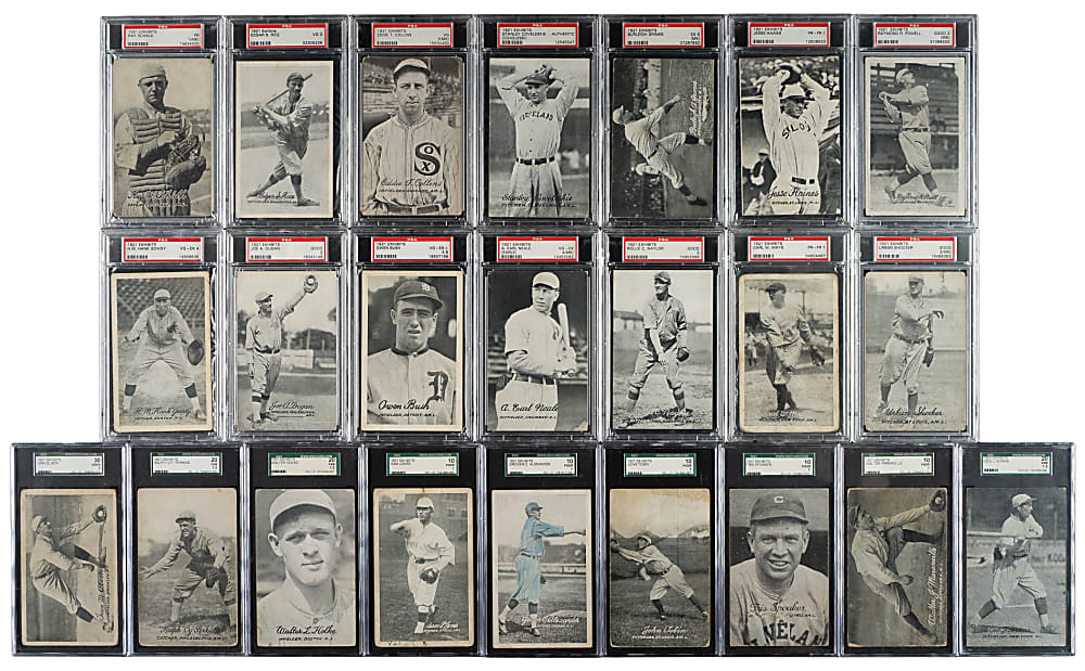 1921 Exhibits Near-Complete Set (62/64) Including 26 PSA- and SGC-Graded Cards