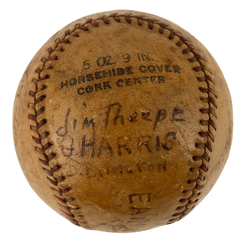 1930s Jim Thorpe Multi-Signed Baseball - JSA