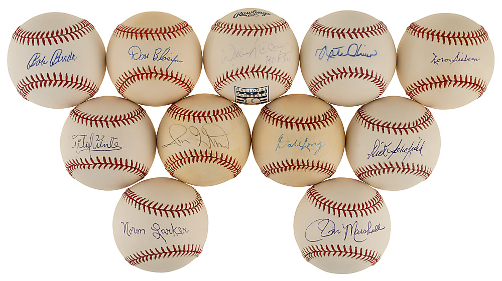 1959 to 1969 San Francisco Giants Infielders Single-Signed Baseball (15) Including McCovey, Groat, Hart, Hunt, Lanier, and Long