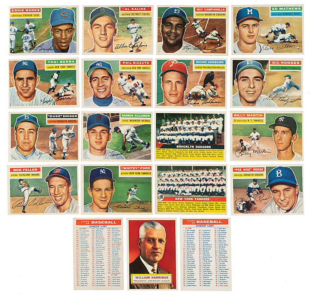 1956 Topps Near-Complete Set (332/340) Plus Eight Variations and Both Checklists