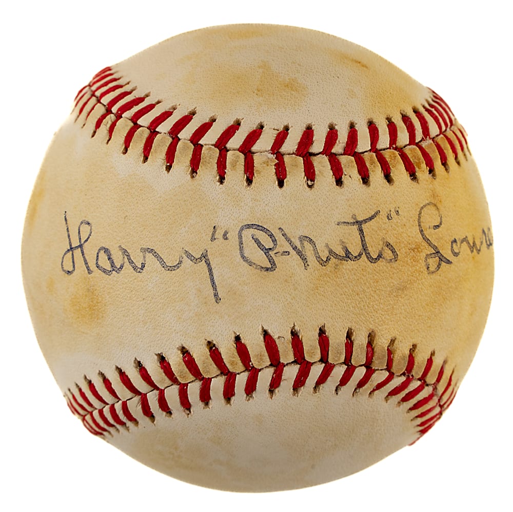 Harry "P-Nuts" Lowrey Single-Signed Baseball - JSA
