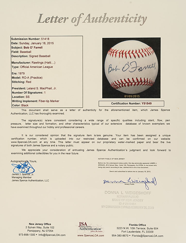 1930s New York Giants Single-Signed Baseball Collection (17) Including Myatt, Demaree, Hayworth, E. Allen, and O'Farrell - JSA and PSA/DNA