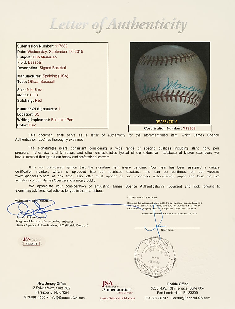 1930s New York Giants World Series and/or National League Champions Single-Signed Baseball Collection (23) Including Berger, Melton, Mancuso, Fitzsimmons, Moore, and Schumacher - JSA and PSA/DNA
