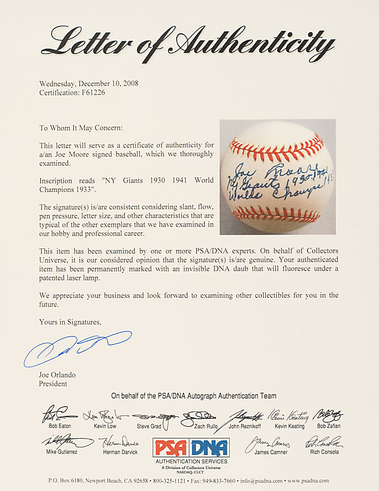 1930s New York Giants World Series and/or National League Champions Single-Signed Baseball Collection (23) Including Berger, Melton, Mancuso, Fitzsimmons, Moore, and Schumacher - JSA and PSA/DNA