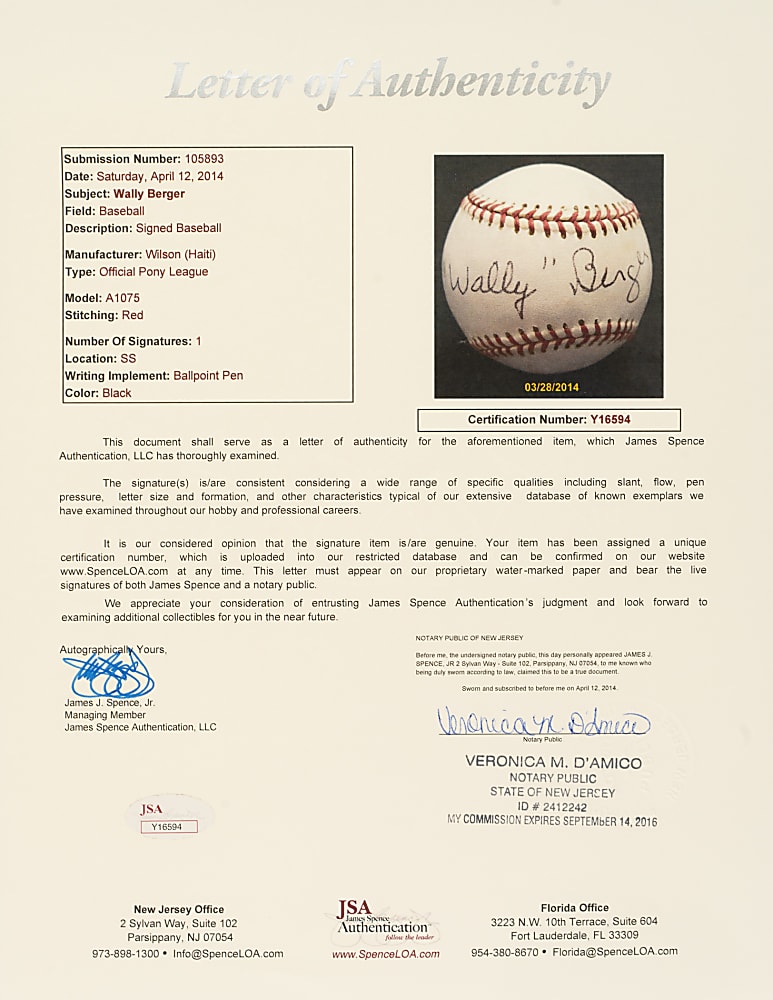 1930s New York Giants World Series and/or National League Champions Single-Signed Baseball Collection (23) Including Berger, Melton, Mancuso, Fitzsimmons, Moore, and Schumacher - JSA and PSA/DNA